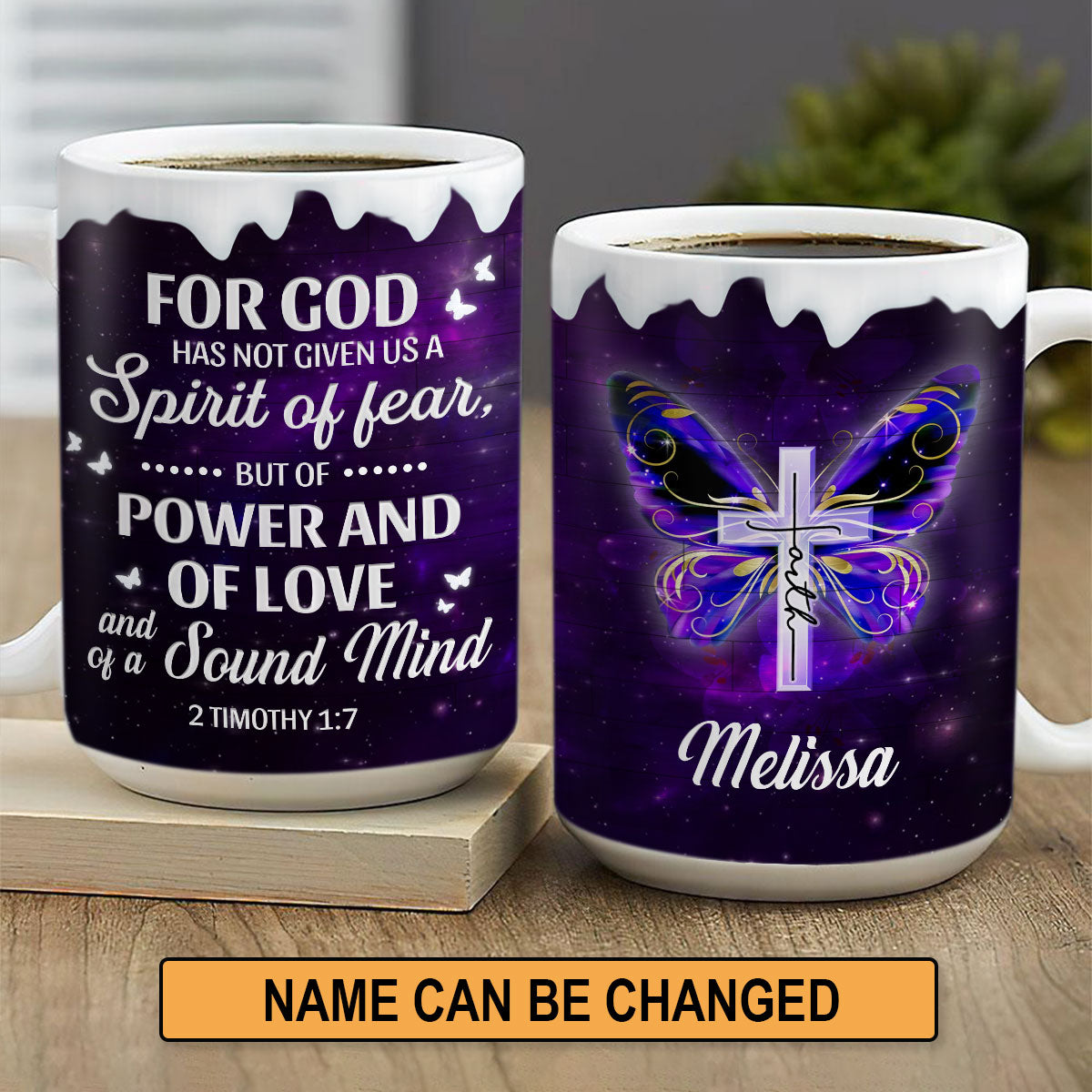 For God Has Given Us Power And Love - Unique Personalized Butterfly White Ceramic Mug NUHN210A