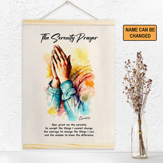 Jesuspirit | Christ Gift For Women Of God | The Serenity Prayer | Personalized Praying Hands Magnetic Canvas Frame MCFHN28