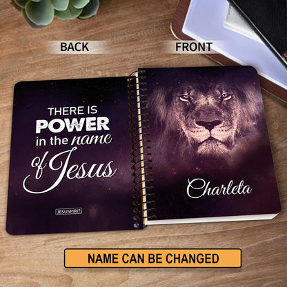 Beautiful Personalized Spiral Journal - There Is Power In The Name Of Jesus H01