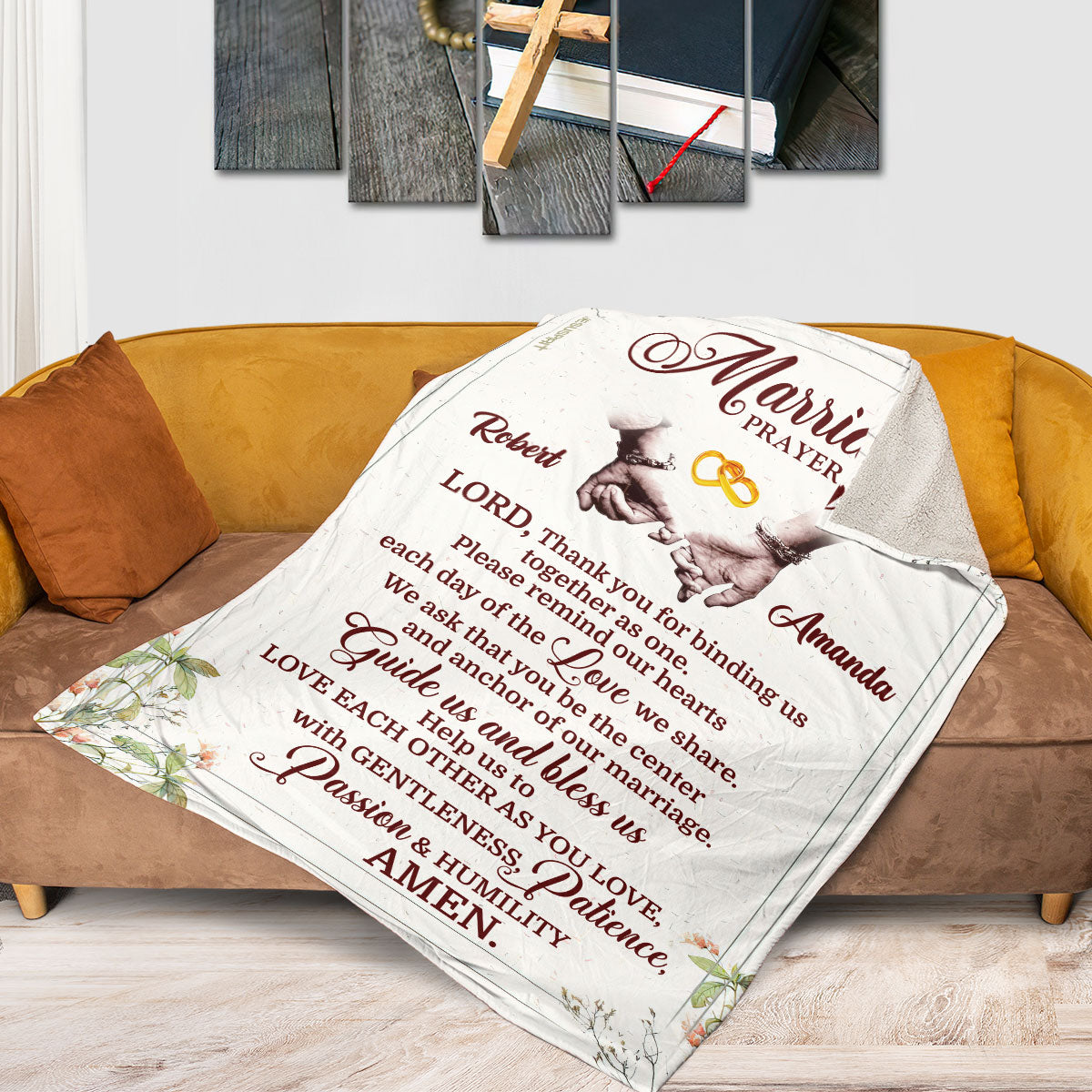 Jesuspirit | Personalized Fleece Blanket | Must-Have Item For Couple | Lord, Thank You For Binding Us Together As One FBHN710