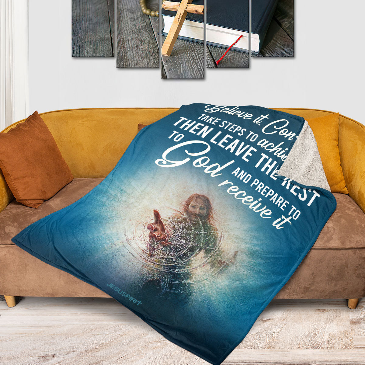 Jesuspirit | Believe It, Conceive It | Christian Fleece Blanket | Unique Spiritual Gifts For Christian People FBHN678