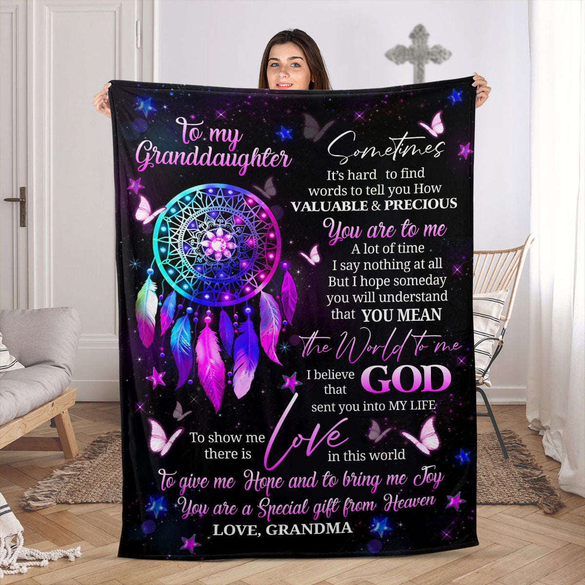 Jesuspirit | You Are Special Gift From Heaven | Religious Gifts From Grandma To Granddaughter | Christian Fleece Blanket FBH798