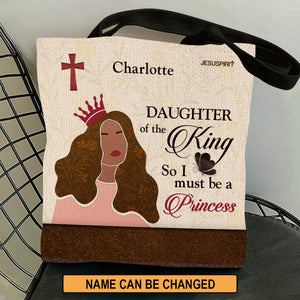 Jesuspirit Personalized Tote Bag | Daughter Of The King | Christian Gifts For Religious Woman TBHN660