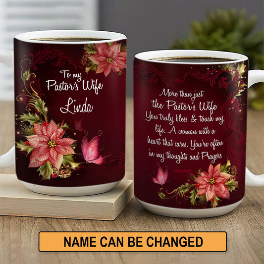 Jesuspirit | Personalized Ceramic Mug | Christian Gifts For Pastor's Wife | Flower And Butterfly CCMH715