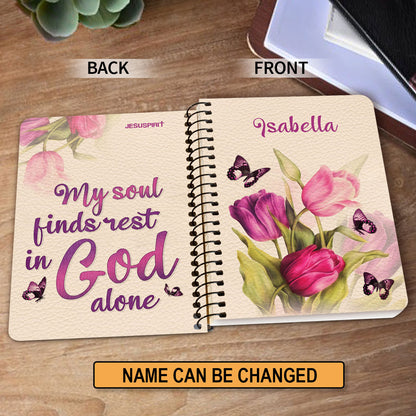 Jesuspirit | Beautiful Personalized Spiral Journal | Scripture Gifts For Christian Friends | Tulip And Butterfly SJHN654