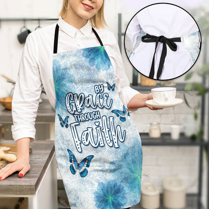 Jesuspirit | Meaningful Gift For Christian Woman | Butterfly And Flower | Apron With Neck Strap A18