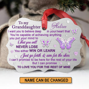 Elegant Personalized Butterfly Aluminium Ornament For Granddaughter - Just Go Forth And Aim For the Skies AM126B