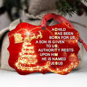 Sparkling Christmas Aluminium Ornament - He Is Named Jesus HM212