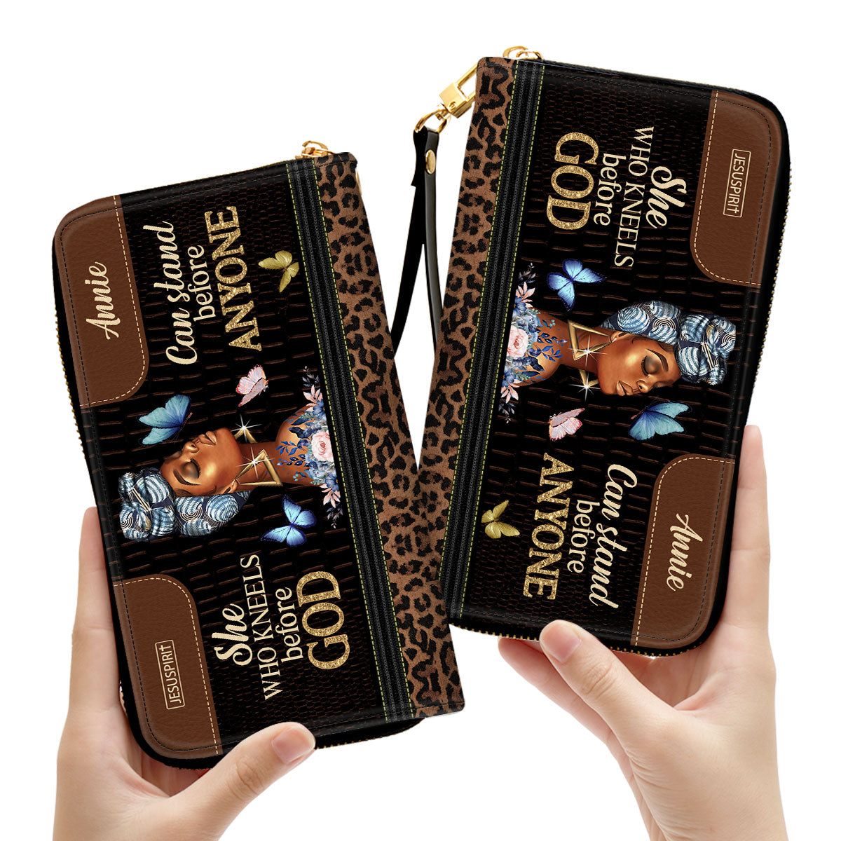 Must-Have Personalized Clutch Purse - She Who Kneels Before God Can Stand Before Anyone NUM484