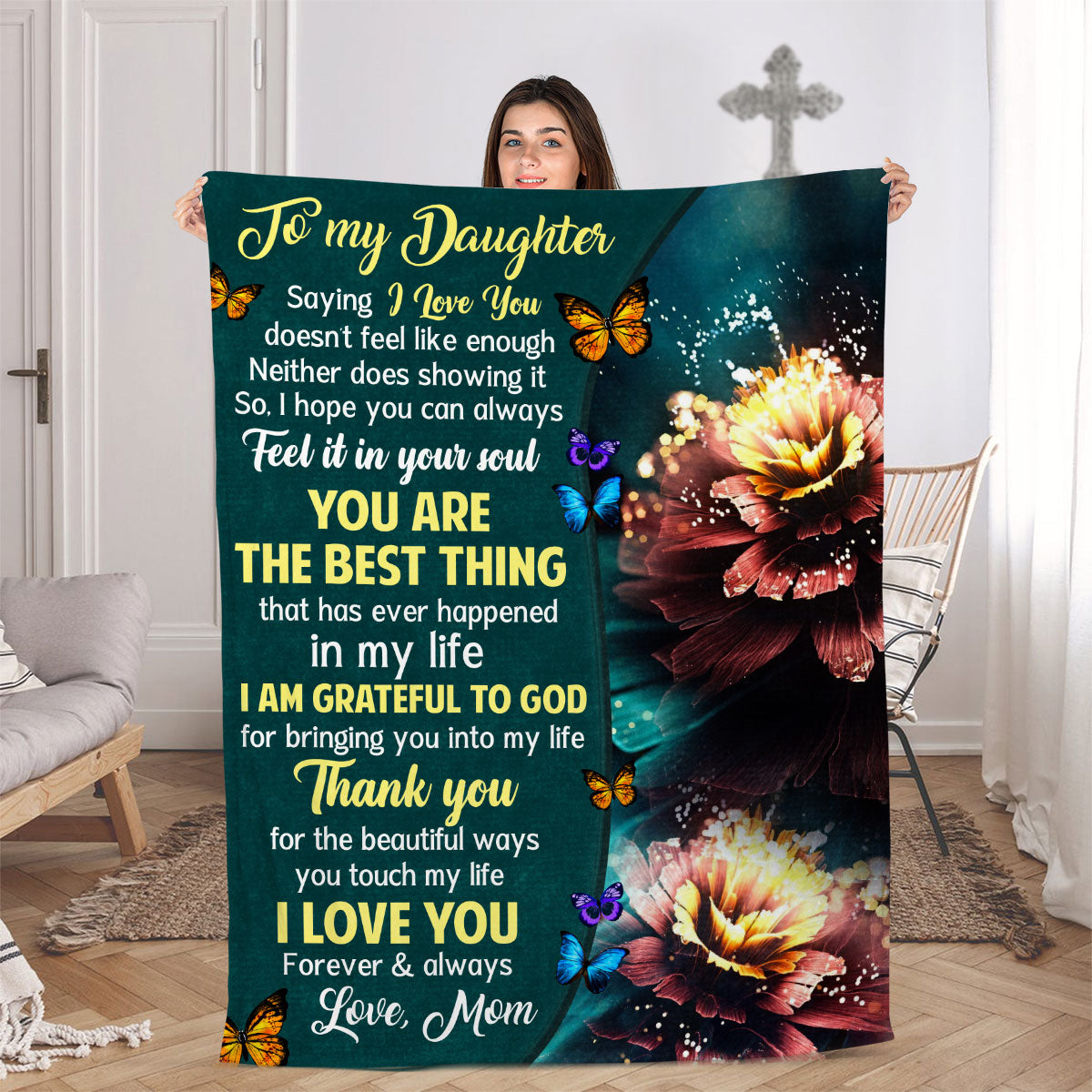 Jesuspirit | Spiritual Gifts From Mom To Daughter | Christian Fleece Blanket | I Love You Forever & Always FBHN684