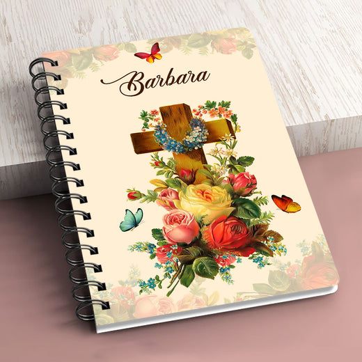 Jesuspirit | Personalized Flower Spiral Journal | Roses And Flower | A Precious Child Of God SJM705