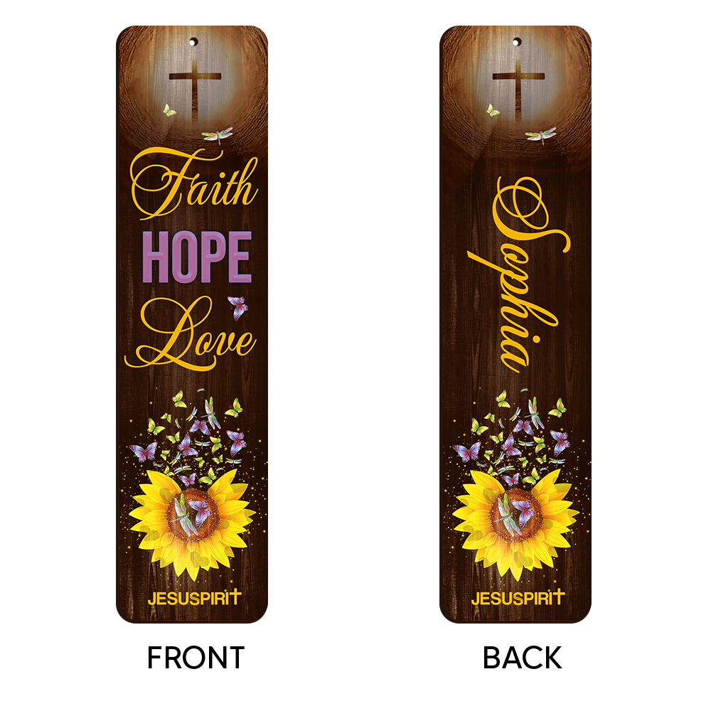 Meaningful Personalized Wooden Bookmarks - Faith Hope Love BM18