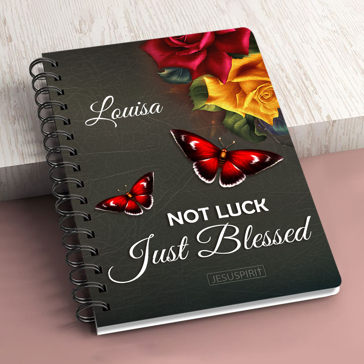 Special Personalized Spiral Journal - Not Luck, Just Blessed H08