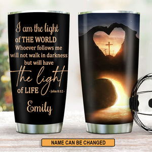 Must-Have Personalized Stainless Steel Tumbler 20oz - I Am The Light Of The World NUH450