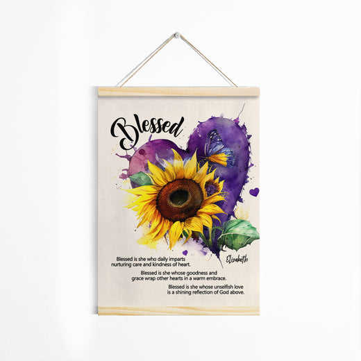 Jesuspirit | Blessed Is She Whose Goodness And Grace Wrap Other Hearts In A Warm Embrace | Personalized Magnetic Canvas Frame | Spiritual Gift For Ladies MCFHN08