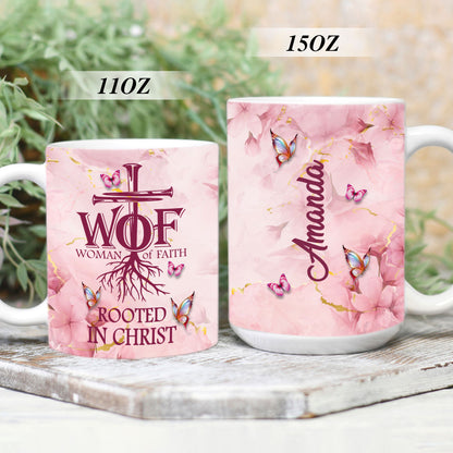 Special Personalized White Ceramic Mug - Rooted In Christ NUHN366