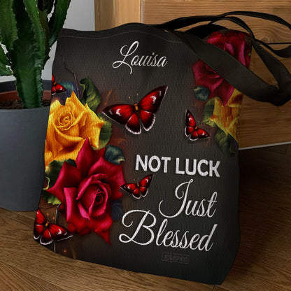 Meaningful Personalized Tote Bag - Not Luck, Just Blessed H08