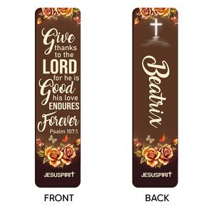 Awesome Personalized Wooden Bookmarks - Give Thanks To The Lord BM29