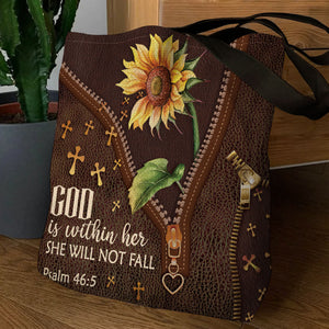 Pretty Sunflower Tote Bag - God Is Within Her NM141