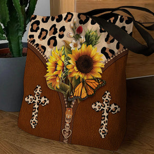 Pretty Sunflower Leopard Tote Bag NM142