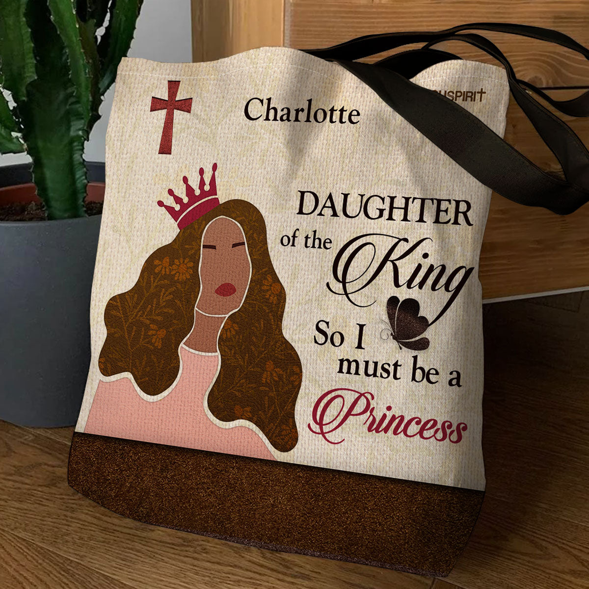 Jesuspirit Personalized Tote Bag | Daughter Of The King | Christian Gifts For Religious Woman TBHN660