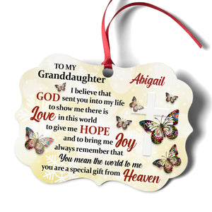 Personalized Gift For Granddaughter - Pretty Butterfly Aluminium Ornament AHN116C