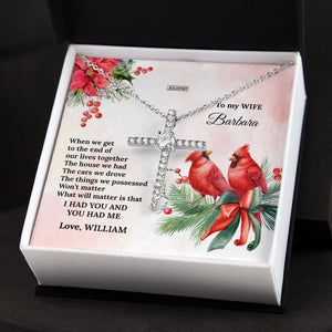 Special Personalized CZ Cross For Wife - I Had You And You Had Me NUH419
