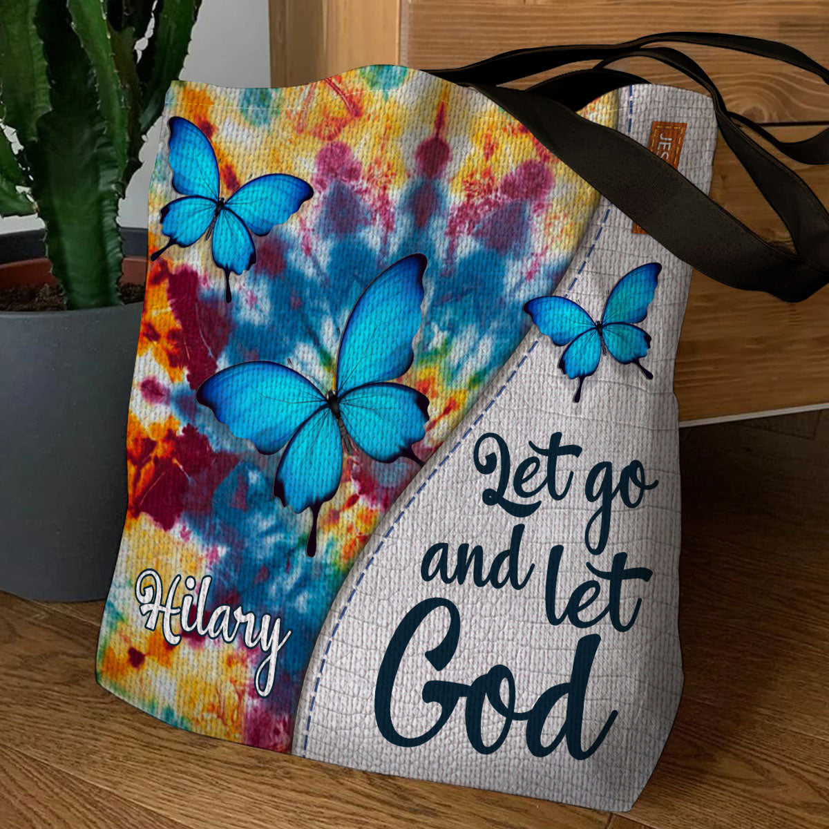 Personalized Christian Tote Bag - Let Go And Let God H11