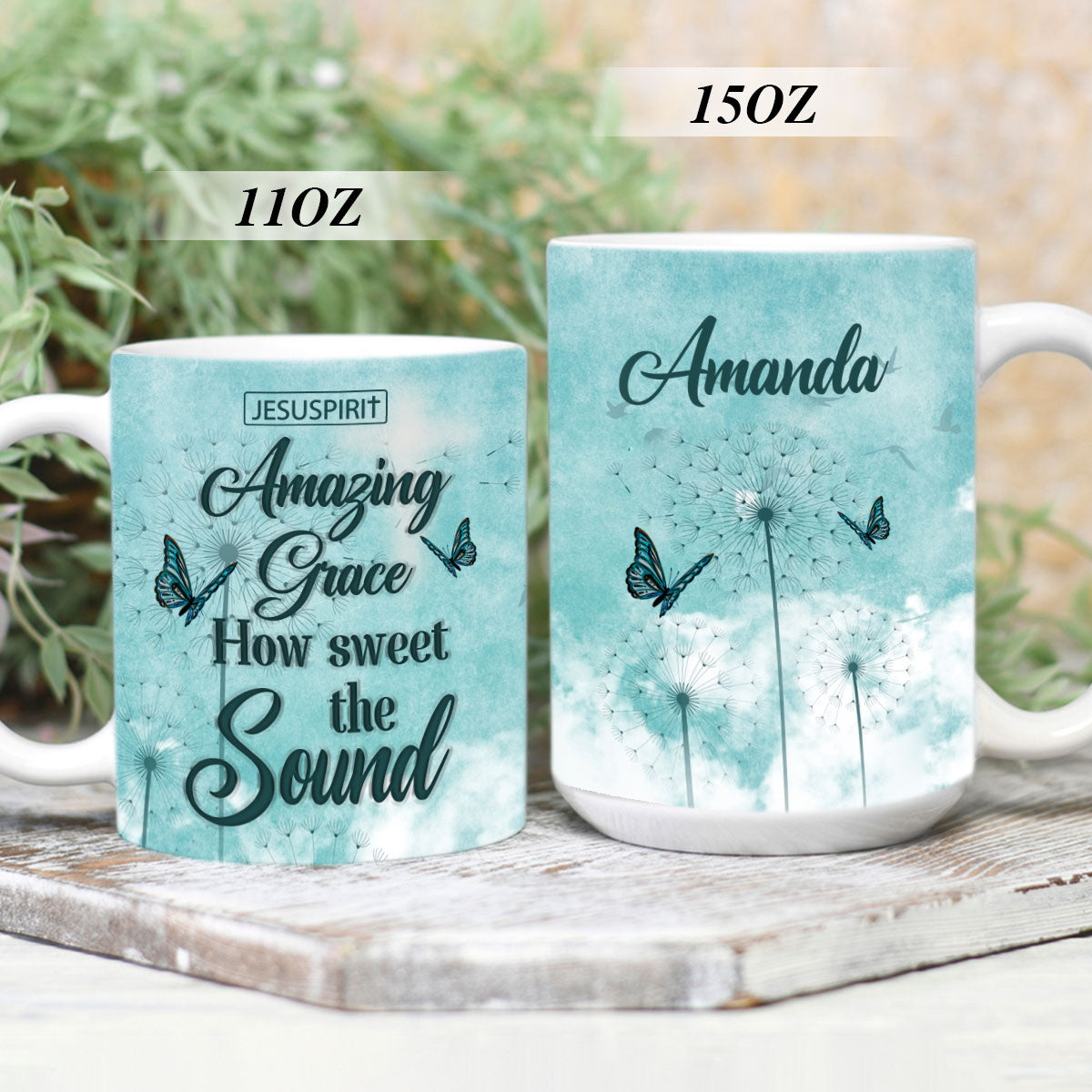 Awesome Personalized White Ceramic Mug - Amazing Grace NUHN350