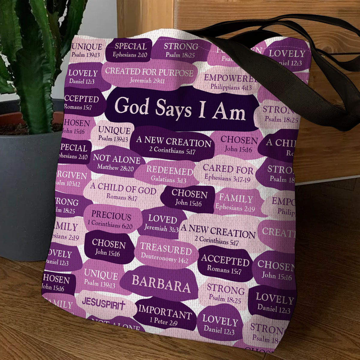 Jesuspirit Personalized Tote Bag | Religious Gifts For Women Of God | What God Says About You TBHN699