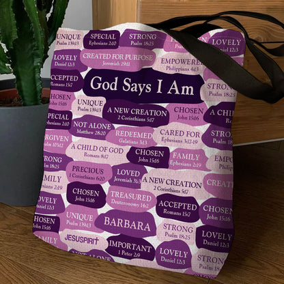 Jesuspirit Personalized Tote Bag | Religious Gifts For Women Of God | What God Says About You TBHN699