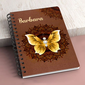 Jesuspirit | Personalized Spiral Journal | Butterfly And Flower | Scripture Gifts For Christian People SJH738
