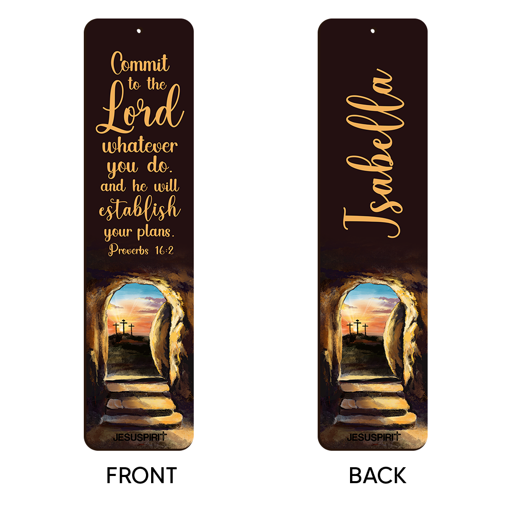 He Will Establish Your Plans - Awesome Personalized Wooden Bookmarks HN28