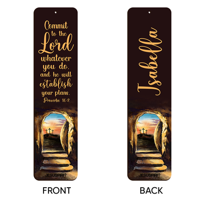 He Will Establish Your Plans - Awesome Personalized Wooden Bookmarks HN28