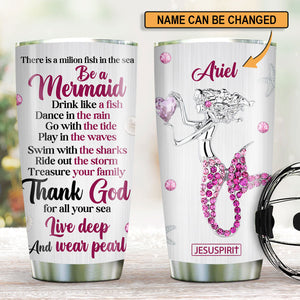 Elegant Personalized Stainless Steel Tumbler 20oz - Thank God For All Your Sea HIHN294