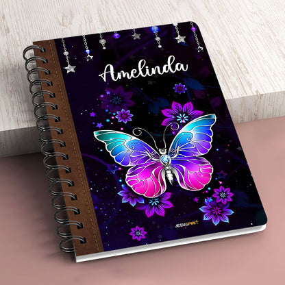 Jesuspirit Personalized Flower Spiral Journal | It Is More Blessed To Give Than To Receive | Acts 20:35 H38