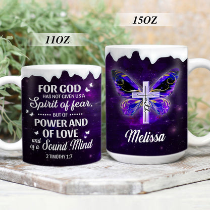 For God Has Given Us Power And Love - Unique Personalized Butterfly White Ceramic Mug NUHN210A