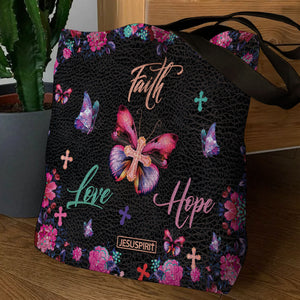 Faith, Hope, Love - Lovely Christian Tote Bag AM233