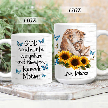 Jesuspirit Personalized Ceramic Mug | Religious Gifts For Mom | Lion And Sunflower CCMH737