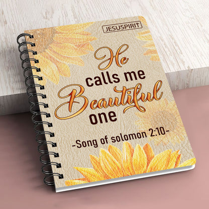 He Calls Me Beautiful One - Lovely Sunflower Spiral Journal AM231