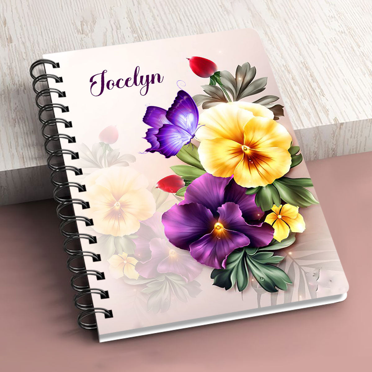 Jesuspirit | Personalized Flower Spiral Journal | Be Happy In Your Hope | Romans 12:12 | Christ Gifts For Prayer Family SJH728