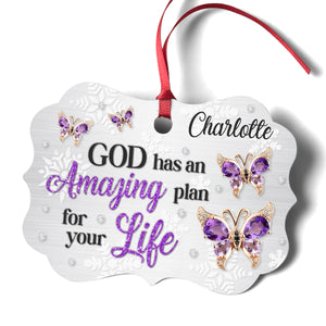 God Has An Amazing Plan For You - Lovely Personalized Butterly Aluminium Ornament NUHN164