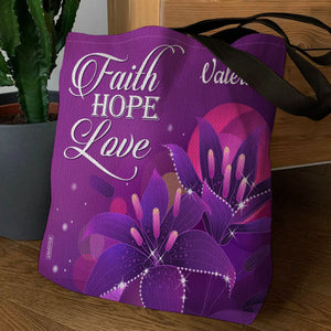 Personalized Christian Tote Bag - Faith, Hope, Love H07