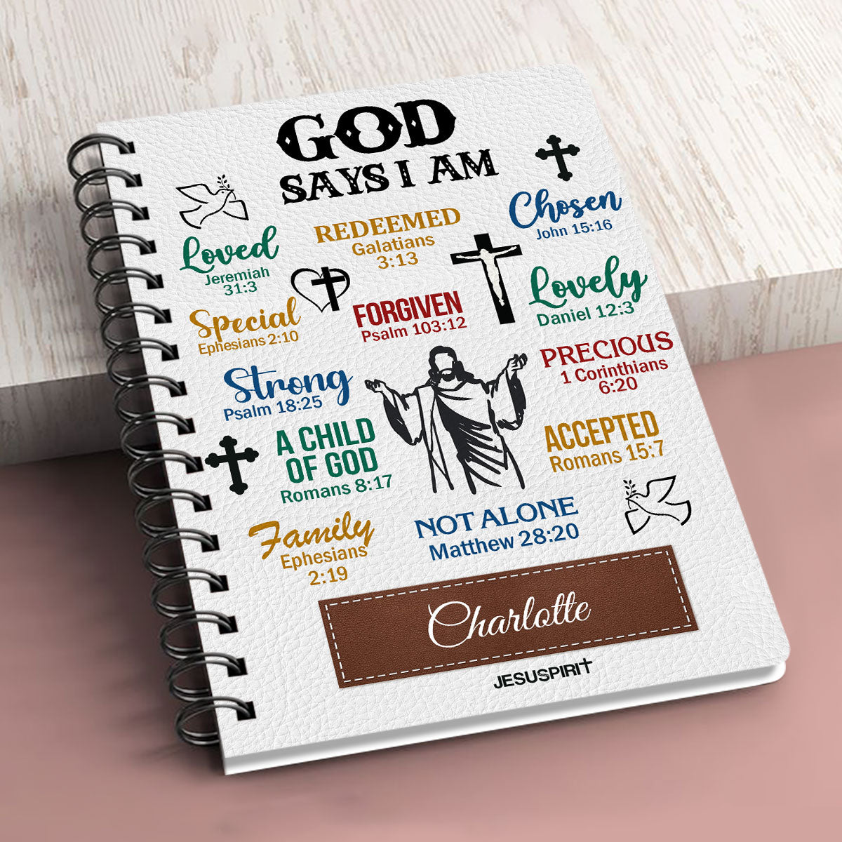 Jesuspirit | What God Says About You | Unique Religious Gifts For Christian Prayer | Personalized Spiral Journal SJH742