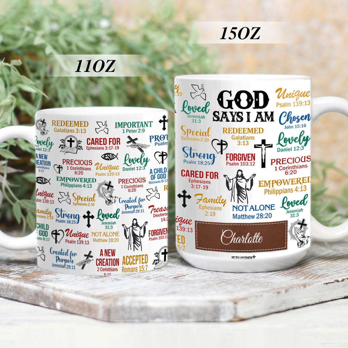 Jesuspirit | Personalized Christian Ceramic Mug | What God Says About You | Bible Verse On Gift For Christian People CCMH742