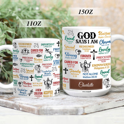 Jesuspirit | Personalized Christian Ceramic Mug | What God Says About You | Bible Verse On Gift For Christian People CCMH742