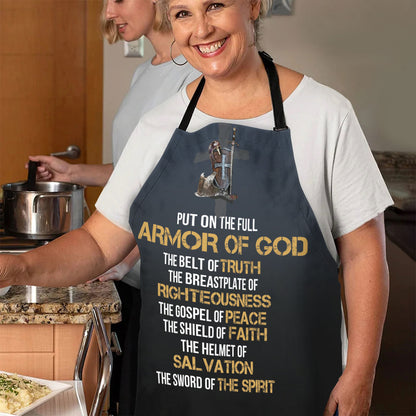 Jesuspirit | Put On The Full Armor Of God | Apron With Neck Strap | Faithful Gift For Christian People AHM27