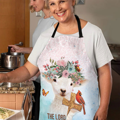 Jesuspirit | Lamb And Cross | Psalm 23:1 | Lovely Apron With Neck Strap | The Lord Is My Shepherd AHM02