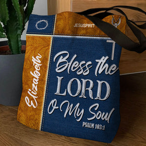 Jesuspirit Personalized Tote Bag | Psalm 103:1 | Bless The Lord O My Soul | Christian Gift Ideas For Religious Women TBHN675