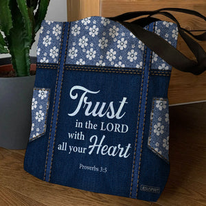 Jesuspirit | Proverbs 3:5 | Beautiful Flower Tote Bag | Trust In The Lord With All Your Heart HN21